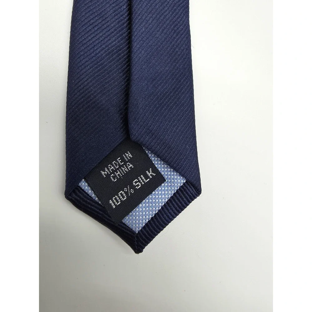 Tommy Hilfiger 100% Silk Geometric Crimson Blue Tie 57